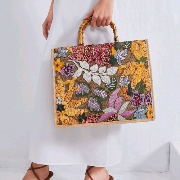 Beach Floral Straw bag - Picture 1 of 6